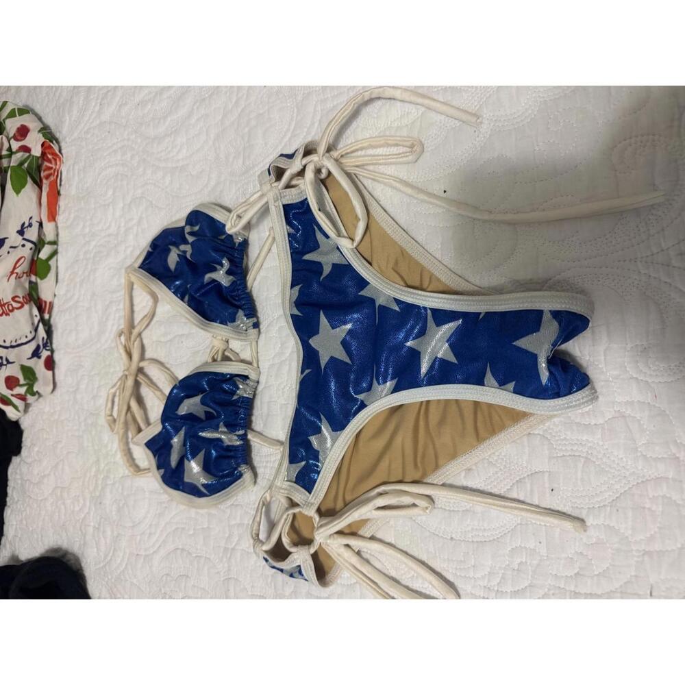 silver star sparkly bikini